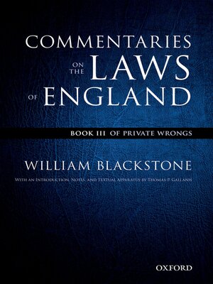 cover image of The Oxford Edition of Blackstone's